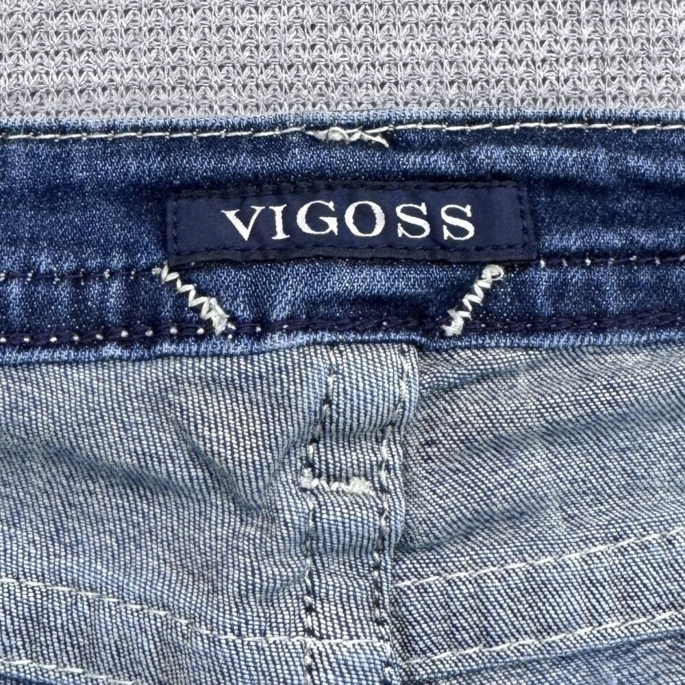 Vigoss Womens Size 3/4 L33 Blue Denim Bootcut Dallas Heritage Jeans Embellished - Picture 6 of 15
